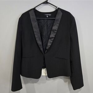 🐢 Eva Longoria Black Blazer Satin Lapels Size 12
